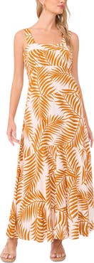 Vince Camuto Palm Print Maxi Dress