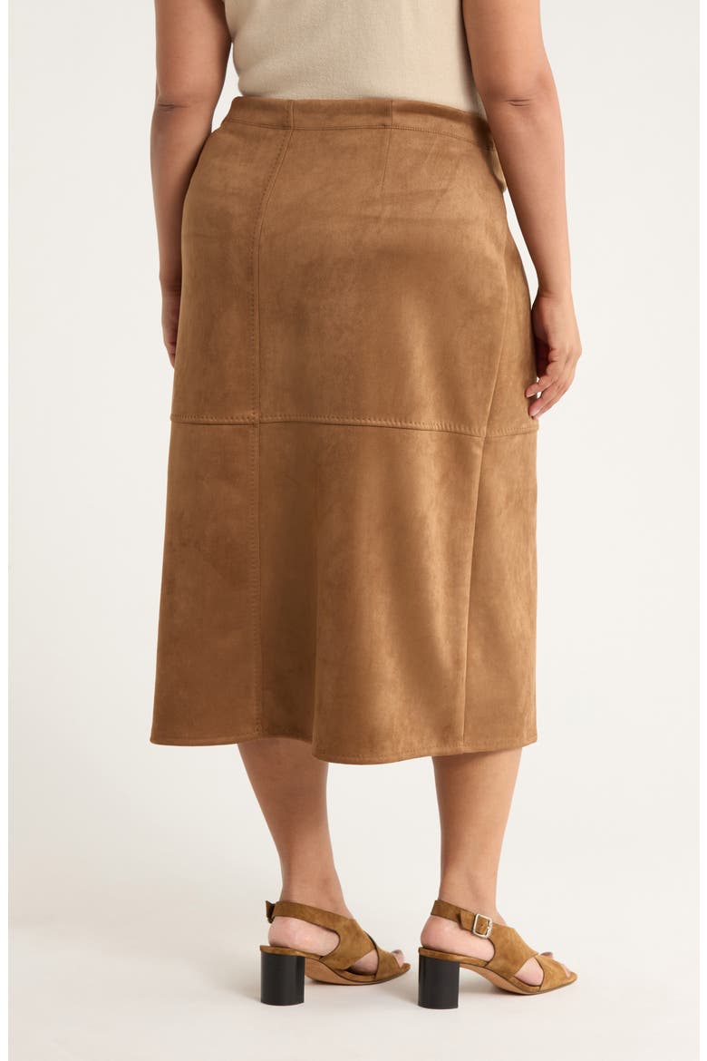 A-Line Faux Suede Skirt, Alternate, color, VICUNA