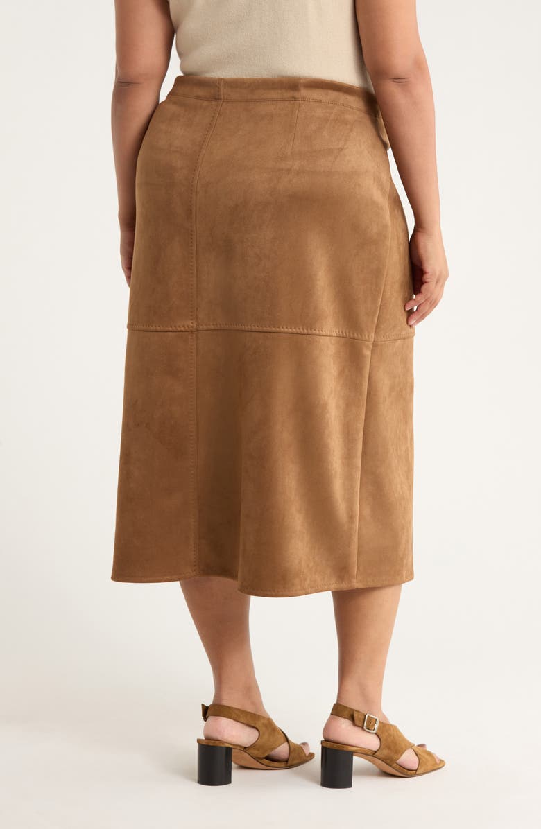 MAX STUDIO A-Line Faux Suede Skirt, Alternate, color, Vicuna
