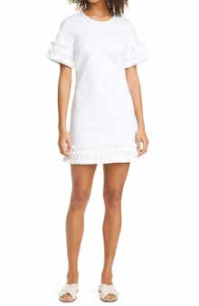 Cinq à Sept Easton Tie Waist Denim Shift Dress