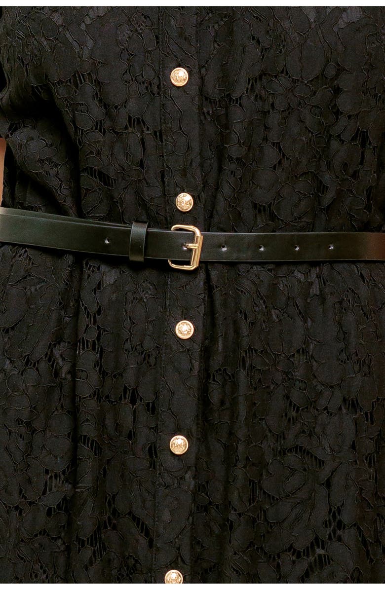 FLYING TOMATO Lace Midi Dress, Alternate, color, Black