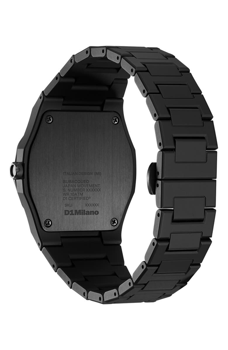 D1 Milano Subacqueo Polycarbonate Bracelet Watch, 40.5mm, Alternate, color, Black