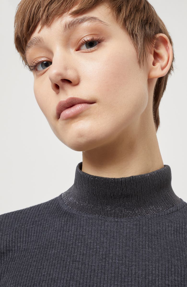 Brunello Cucinelli Ribbed jersey T-shirt, Alternate, color, 