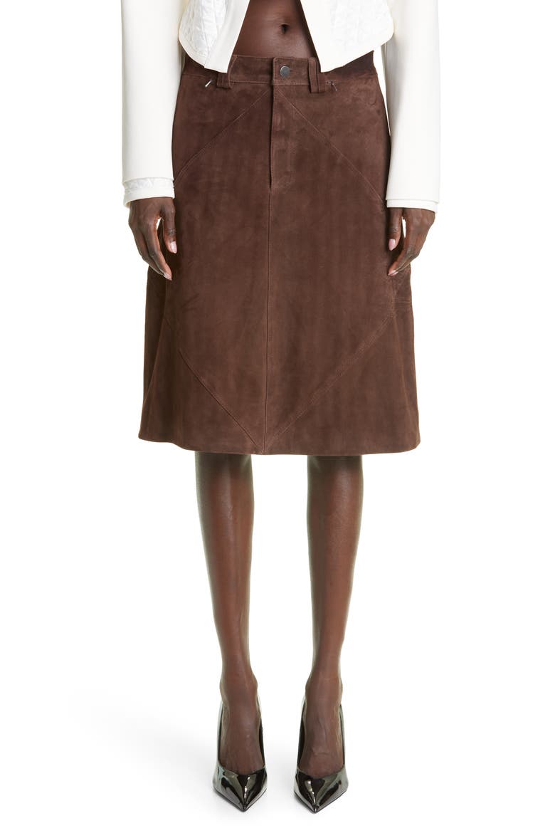 Telford Suede A-Line Skirt, Main, color, COCO