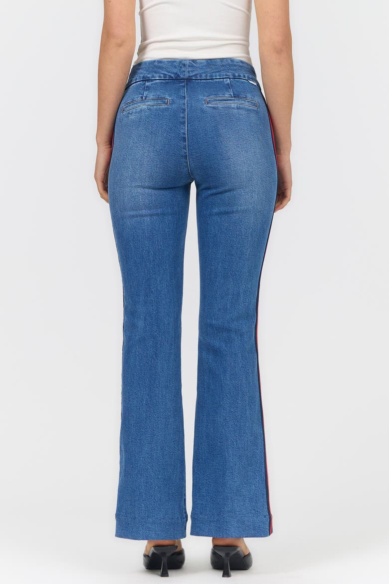 Florence Mid Rise Side Stripe Bootcut Jeans, Alternate, color, Medieval