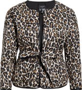 Tahari ASL Reversible Leopard Print Quilted Jacket