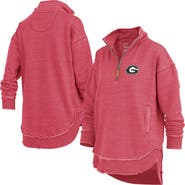PRESSBOX Women's Pressbox Red Georgia Bulldogs Northfork Sojourn Poncho Quarter-Zip Sweatshirt