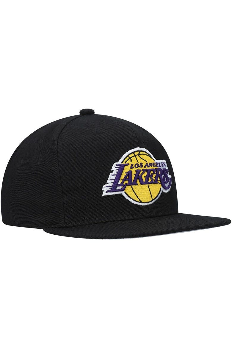 Men's Mitchell & Ness Black Los Angeles Lakers Area Code Snapback Hat, Alternate, color, Black