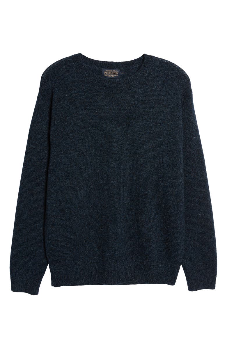 Pendleton Shetland Wool Crewneck Sweater, Alternate, color, Indigo Heather