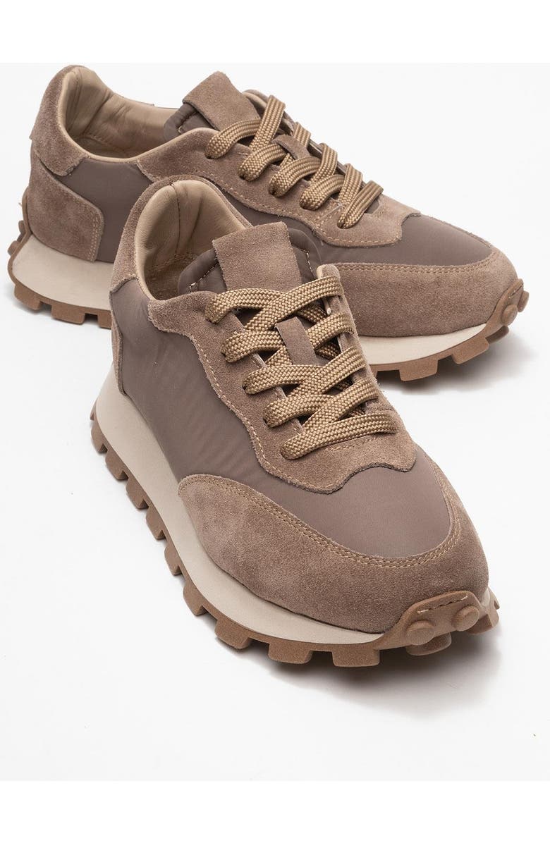 Forever & Always Shoes Amanda Leather Sneakers, Alternate, color, Light Brown Leather