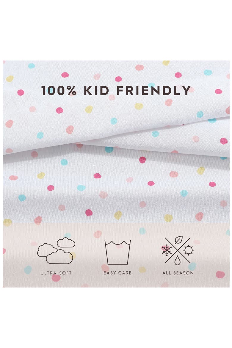 Confetti Dot Print Sheet Set, Alternate, color, PASTEL PINK