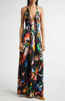 A.L.C. Al Print Halter Gown