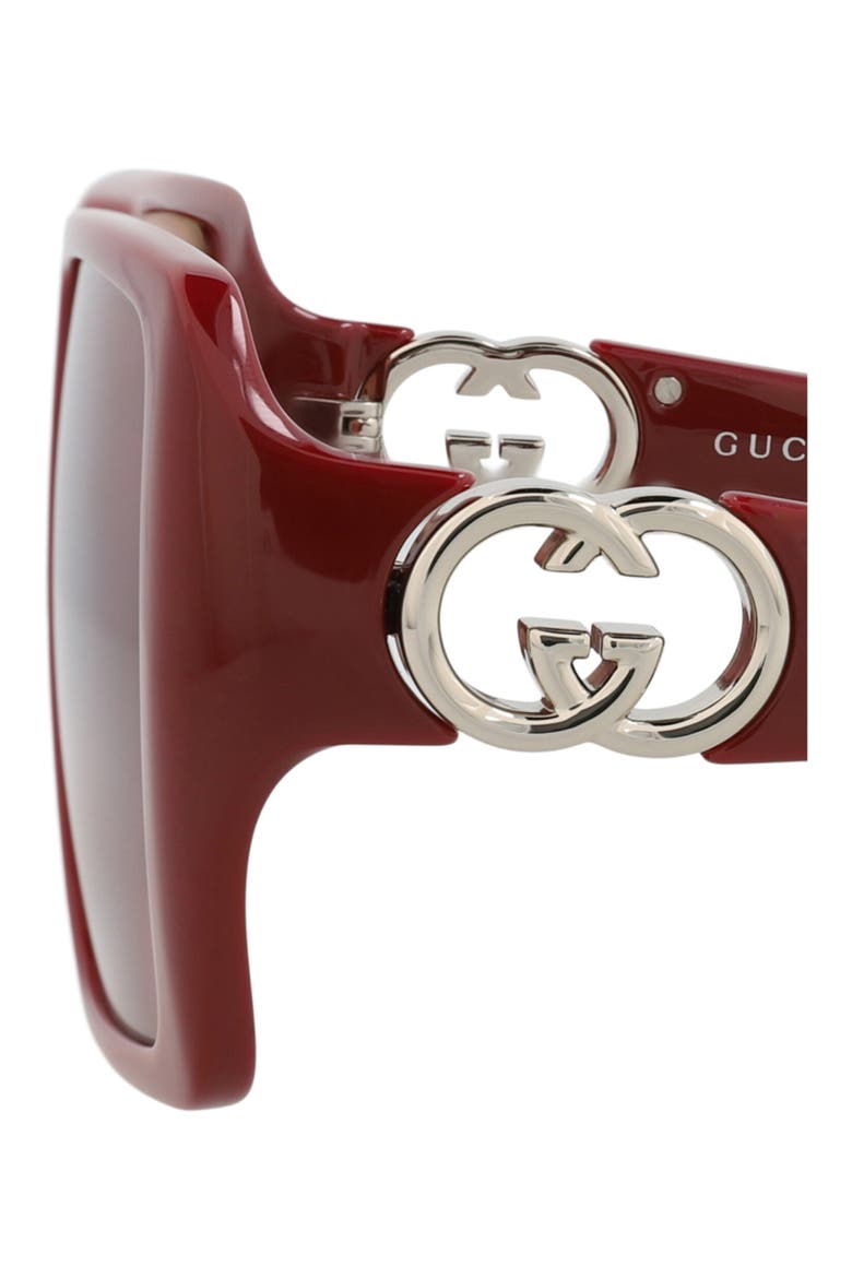 54mm Square Sunglasses, Alternate, color, BURGUNDY BURGUNDY RED