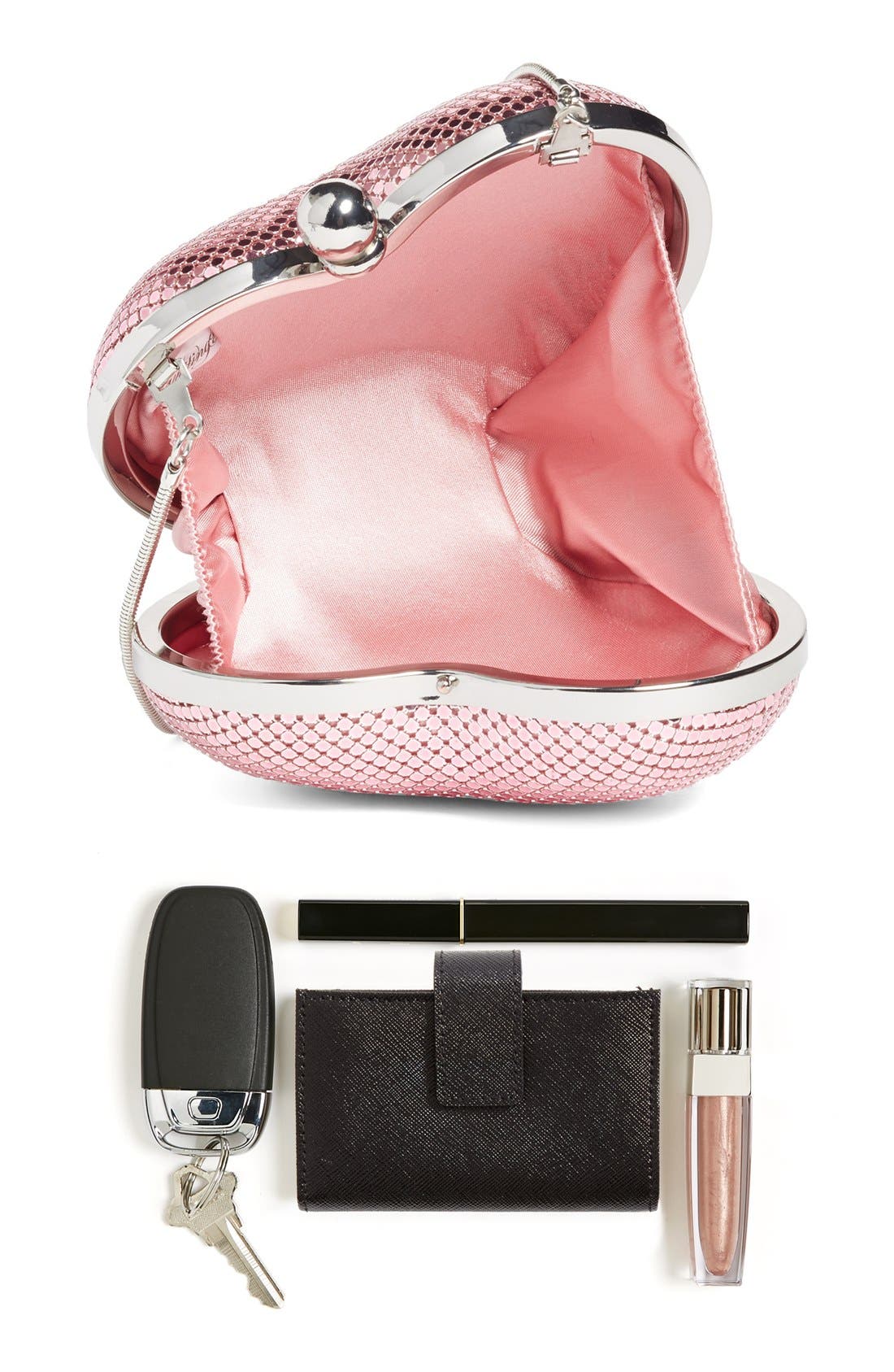 'Charity Heart' Minaudière, Alternate, color, PINK