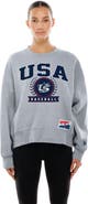 New Era Women's New Era  Gray USA Baseball 2026 World Baseball Classic Mineral Wash Dolmen Sleeve Fleece Sweatshirt