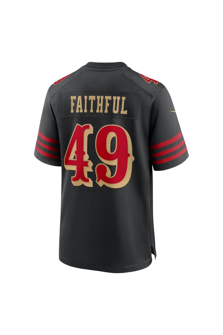 Men's Nike The Faithful Black San Francisco 49ers 2025 Rivalries Collection Game Jersey, Alternate, color, Black