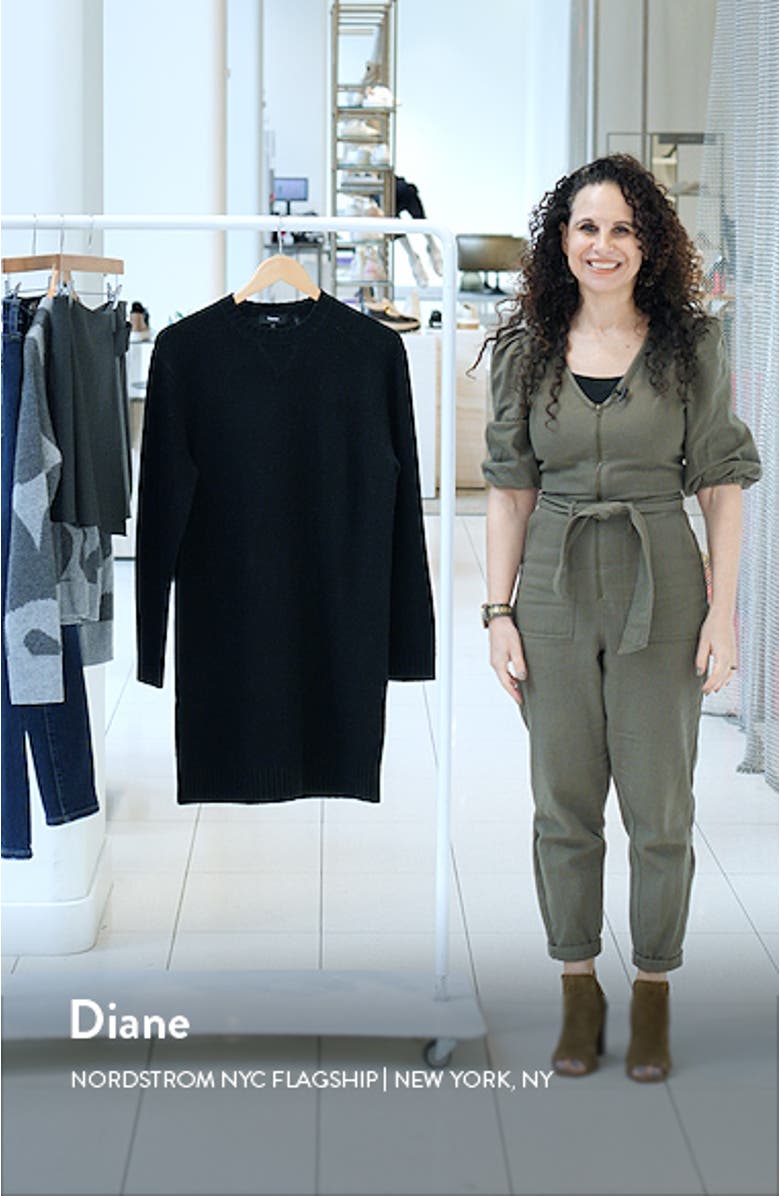 Long Sleeve Wool & Cashmere Sweater Dress, sales video thumbnail