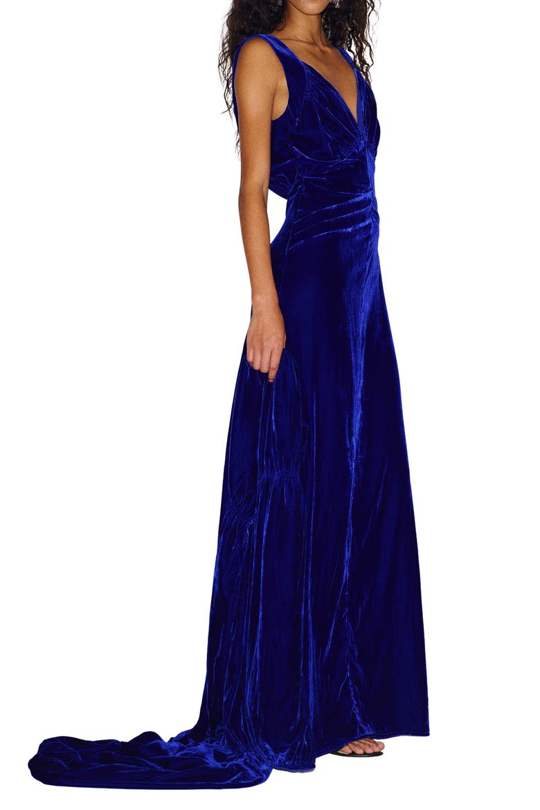 x Alexa Chung Legacy Velvet Gown, Alternate, color, ELECTRIC BLUE