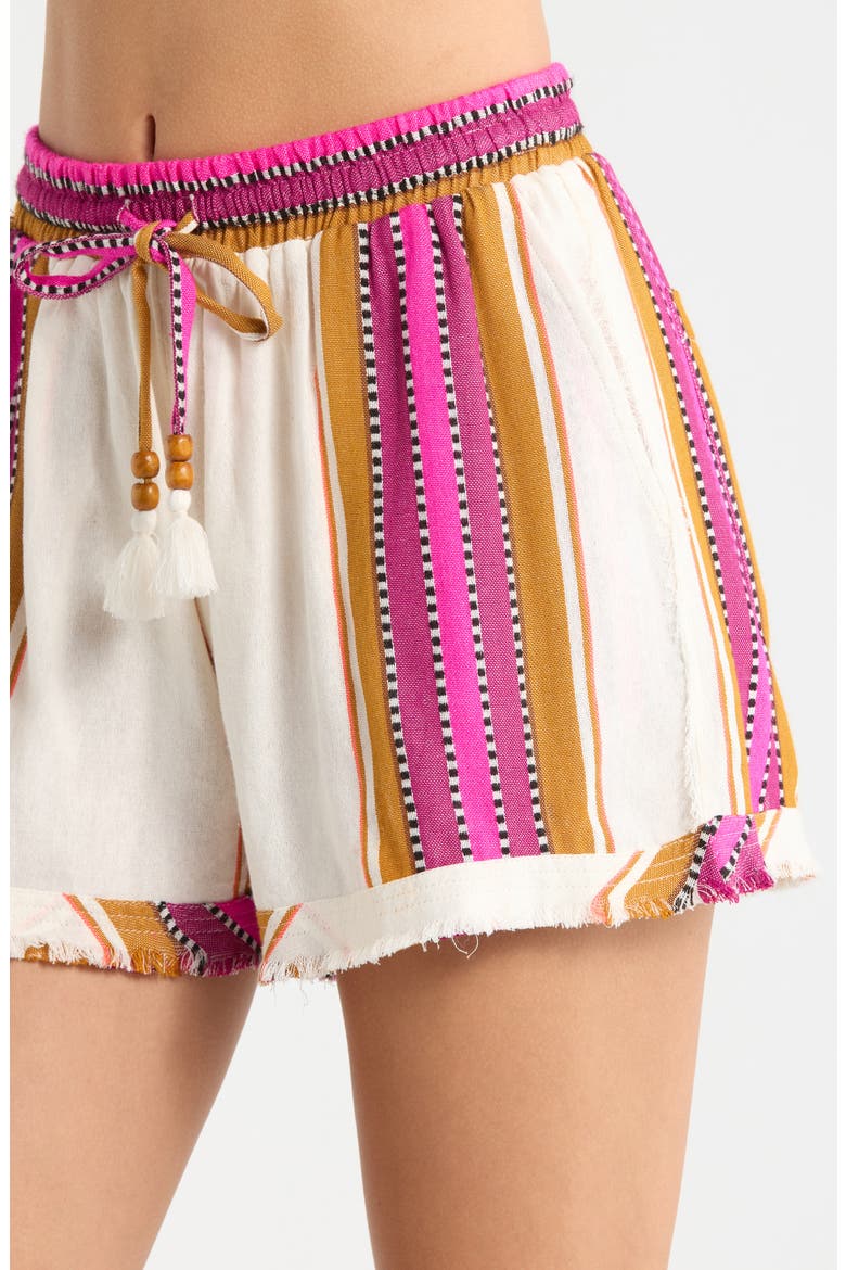 Cotton Blend Cover-Up Drawstring Shorts, Alternate, color, NATURAL PINK