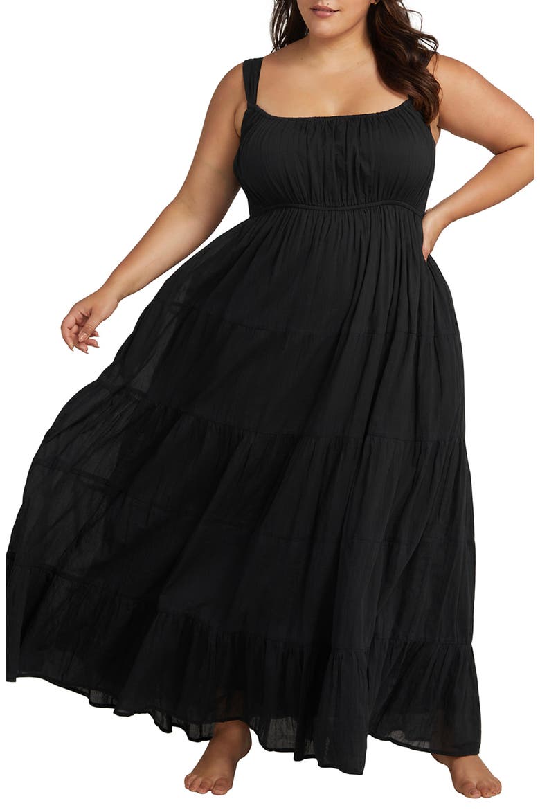 Liszt Cotton Cover-Up Dress, Main, color, BLACK