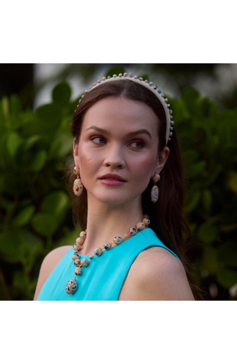 Lele Sadoughi Gigi Embellished  Headband, Alternate, color, Cream Terrazzo 960