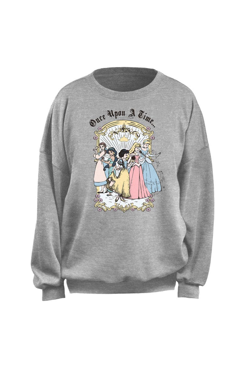 Junior's Disney Once Upon A Time Classic Group Sweatshirt, Main, color, Heather Gray