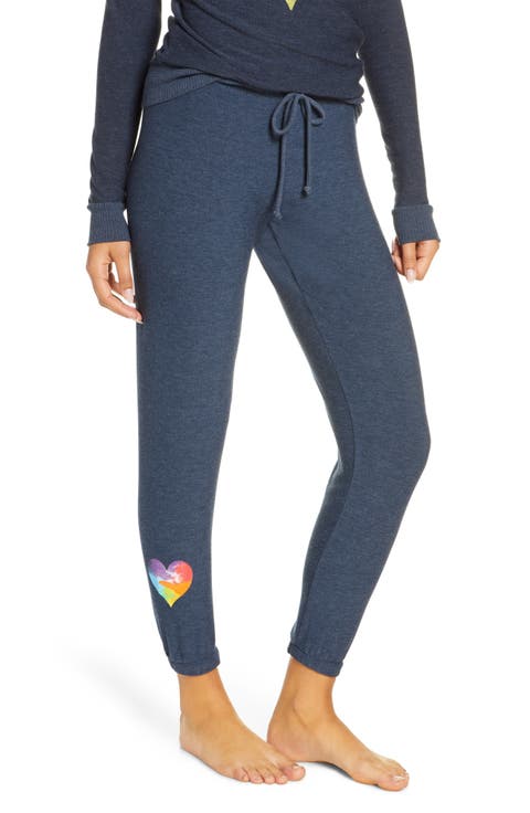 Rainbow Heart Knit Lounge Jogger Pants