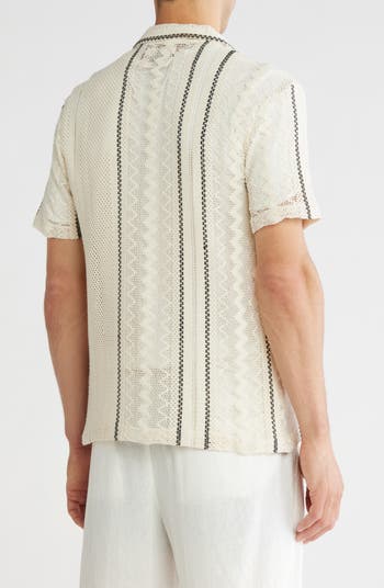 Short Sleeve Open Stitch Camp Shirt
