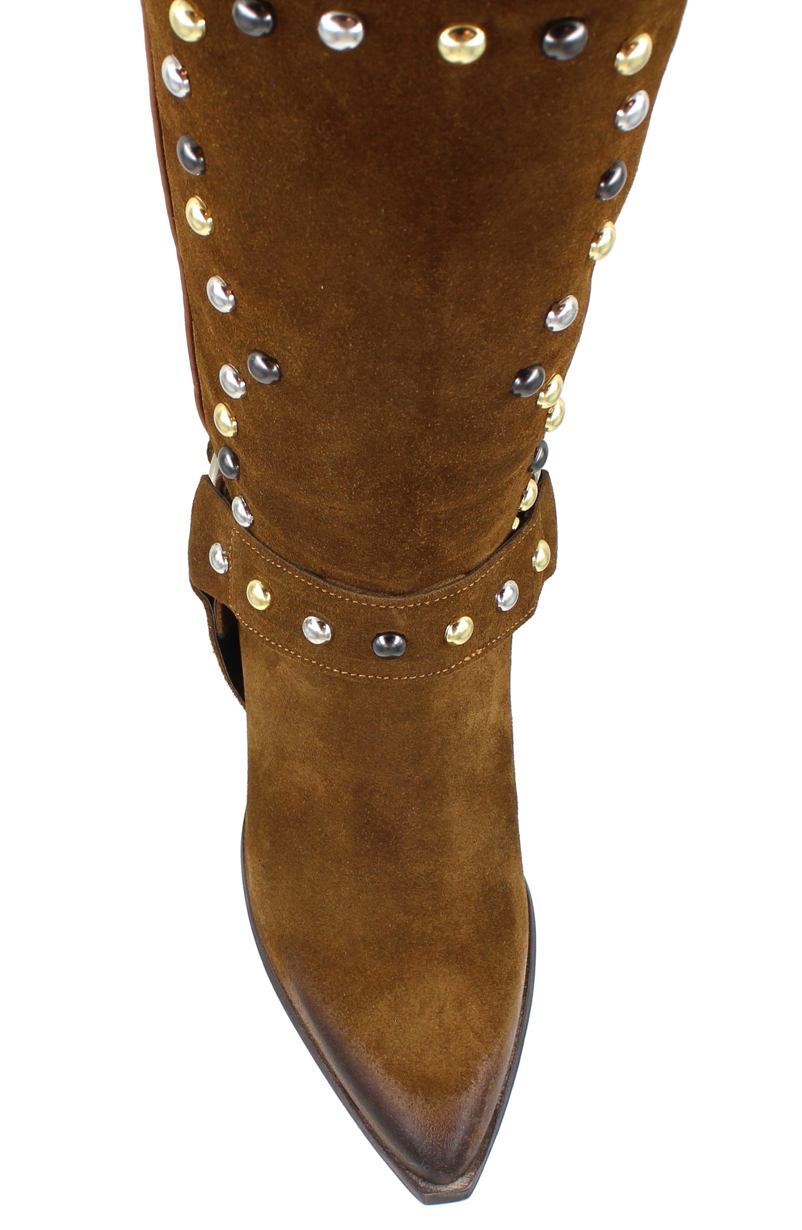 Giana Studded Western Boot, Alternate, color, TAN SUEDE