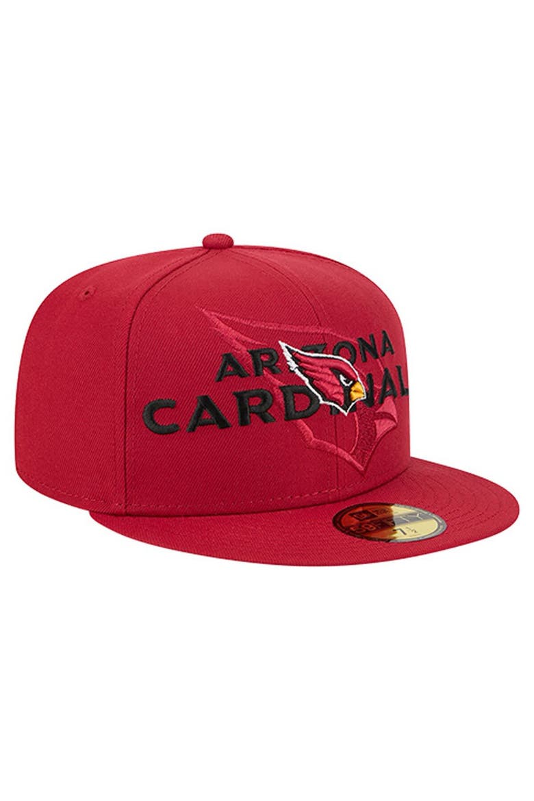 Men's New Era  Cardinal Arizona Cardinals Overlap Wordmark 59FIFTY Fitted Hat, Alternate, color, Cardinal