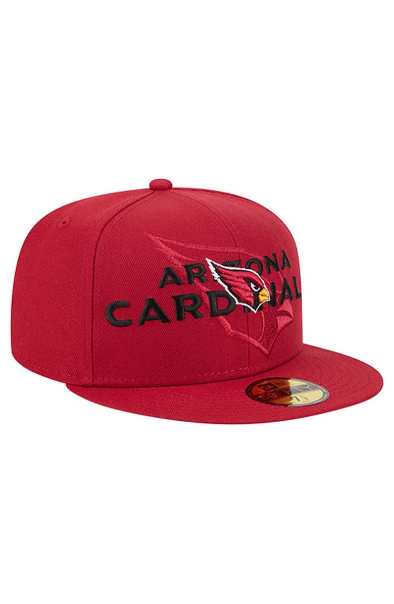 New Era Men
s New Era  Cardinal Arizona Cardinals Overlap Wordmark 59FIFTY Fitted Hat, Alternate, color, Cardinal