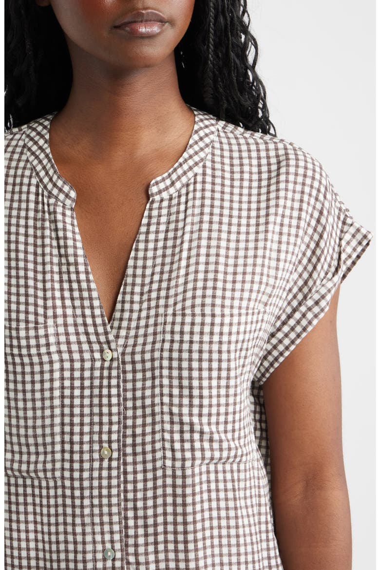 Mel Patch Pocket Gingham Button-Up Shirt, Alternate, color, ESPRESSO GINGHAM