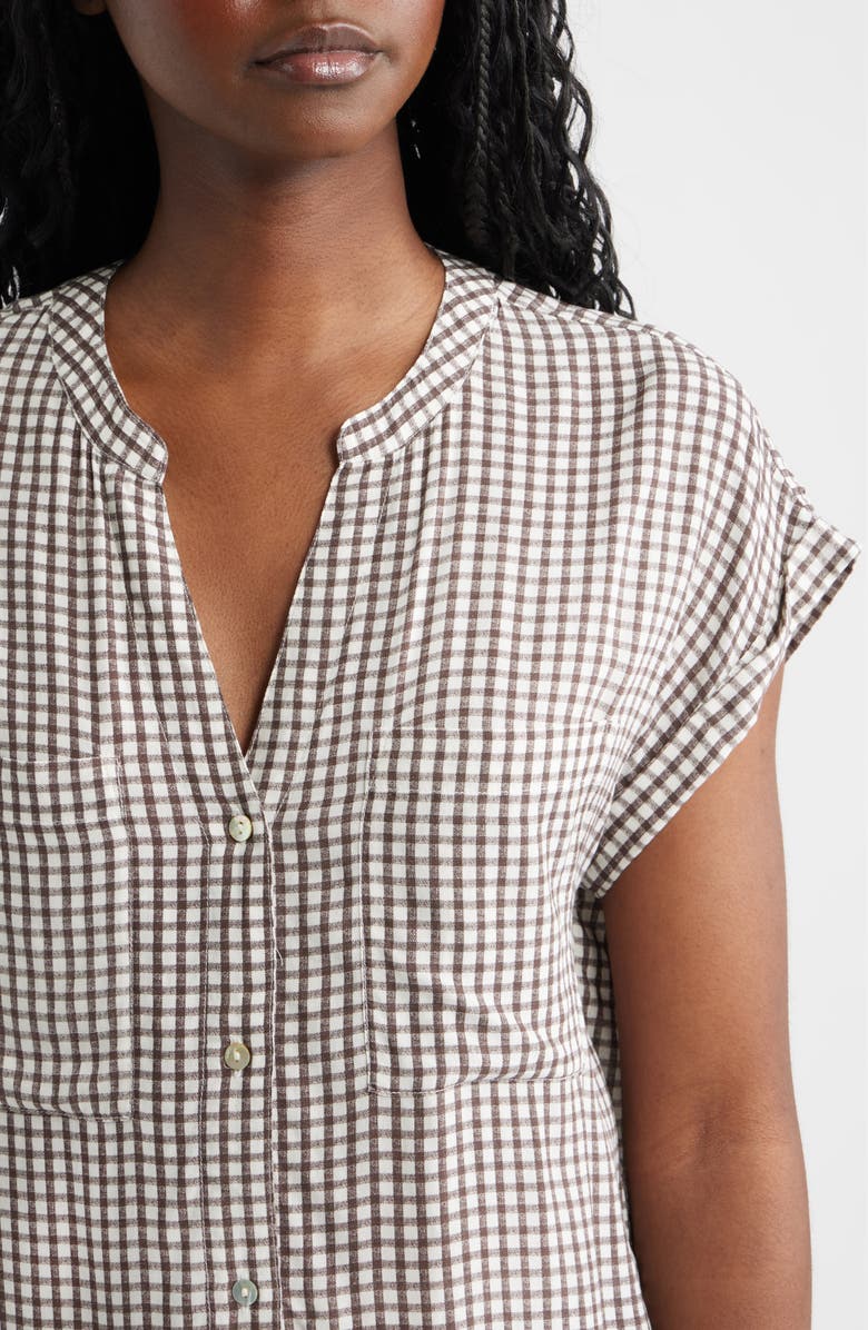Rails Mel Patch Pocket Gingham Button-Up Shirt, Alternate, color, Espresso Gingham