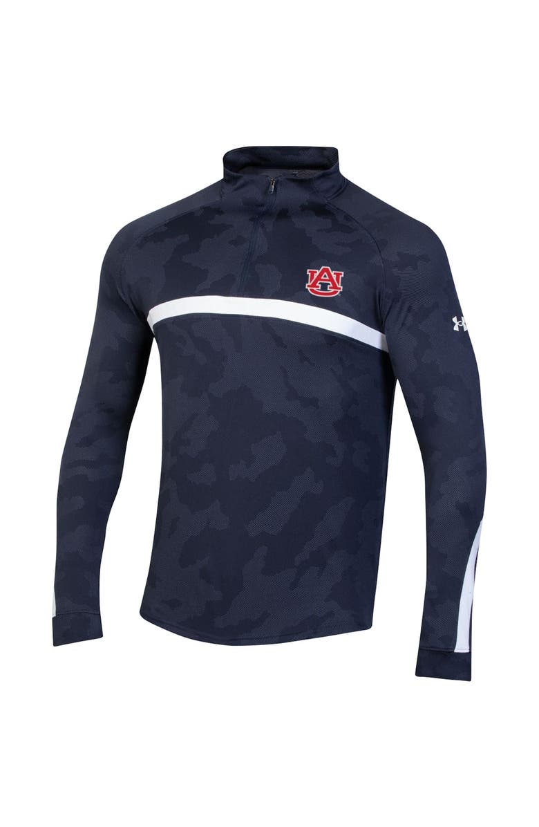 Under Armour Men's Under Armour Navy Auburn Tigers Game Day Camo Raglan Quarter-Zip Top, Alternate, color, Navy