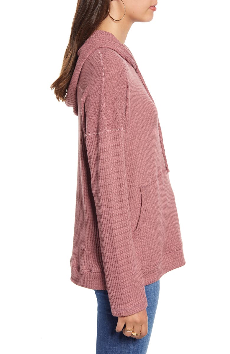 Billabong Days Like This Hooded Waffle Knit Top, Alternate, color, 
