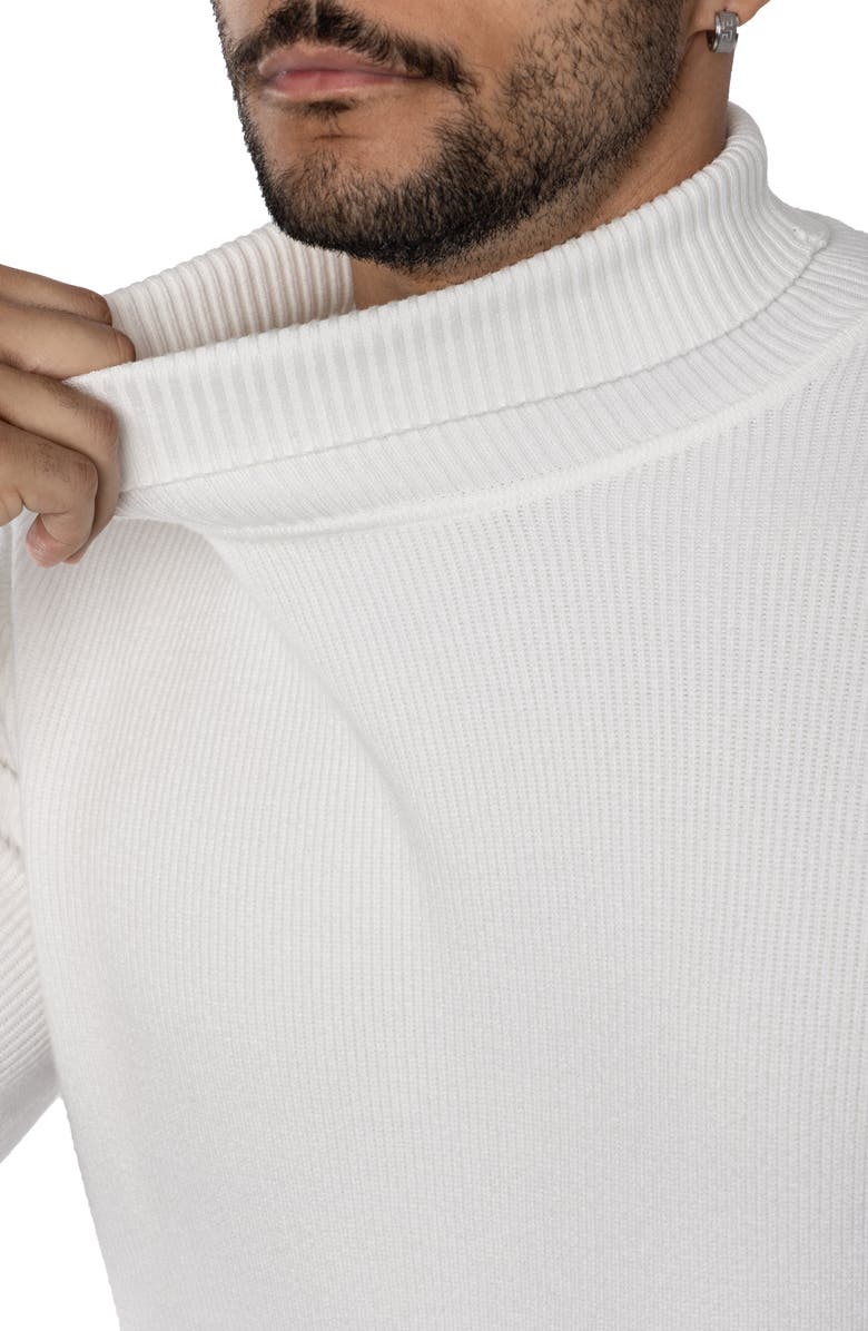 Spring + Mercer Ribbed Turtleneck Sweater, Alternate, color, Off White