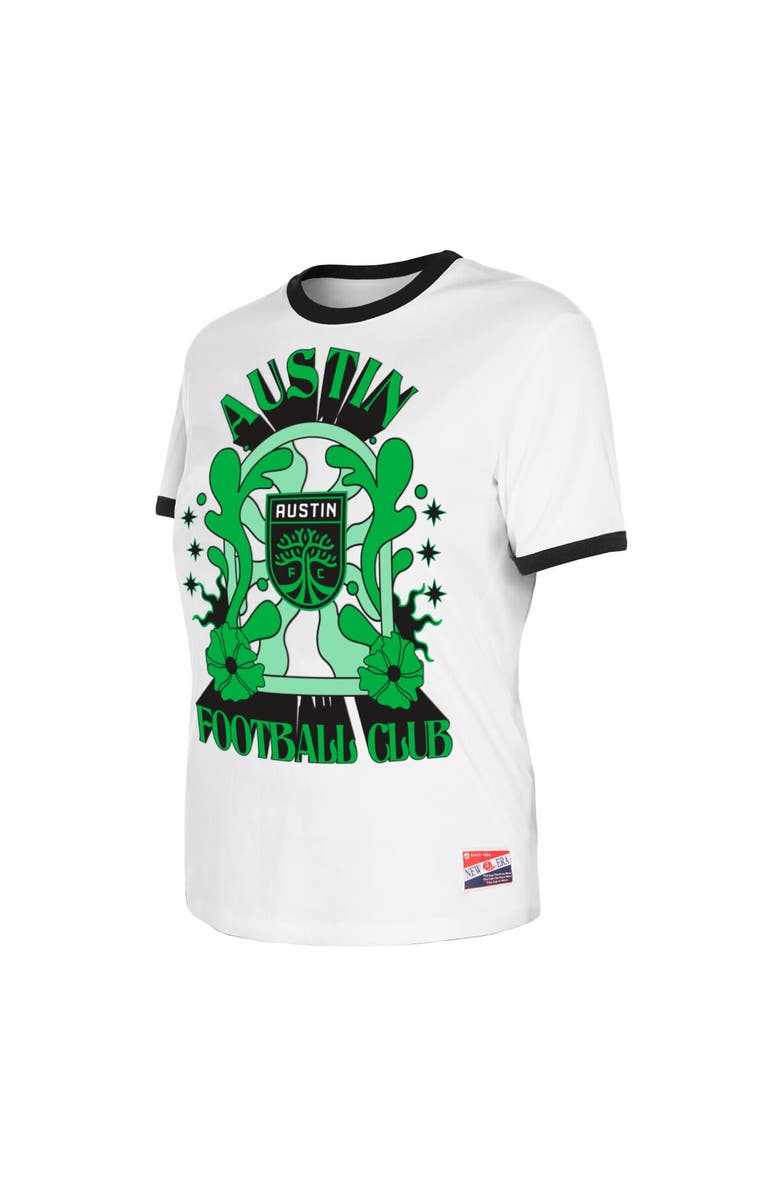 5TH AND OCEAN BY NEW ERA Women's 5th & Ocean by New Era White Austin FC Throwback Ringer T-Shirt, Alternate, color,