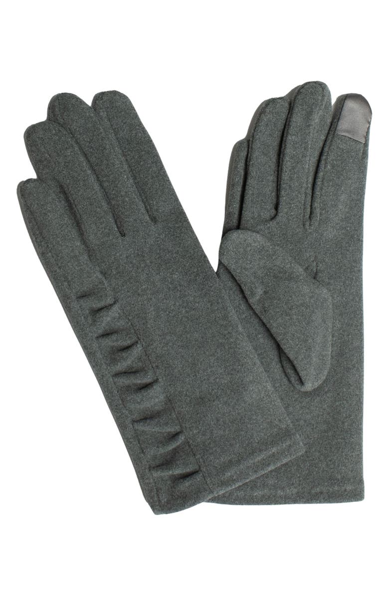 MARCUS ADLER Ruched Jersey Touchscreen Gloves, Main, color, Grey