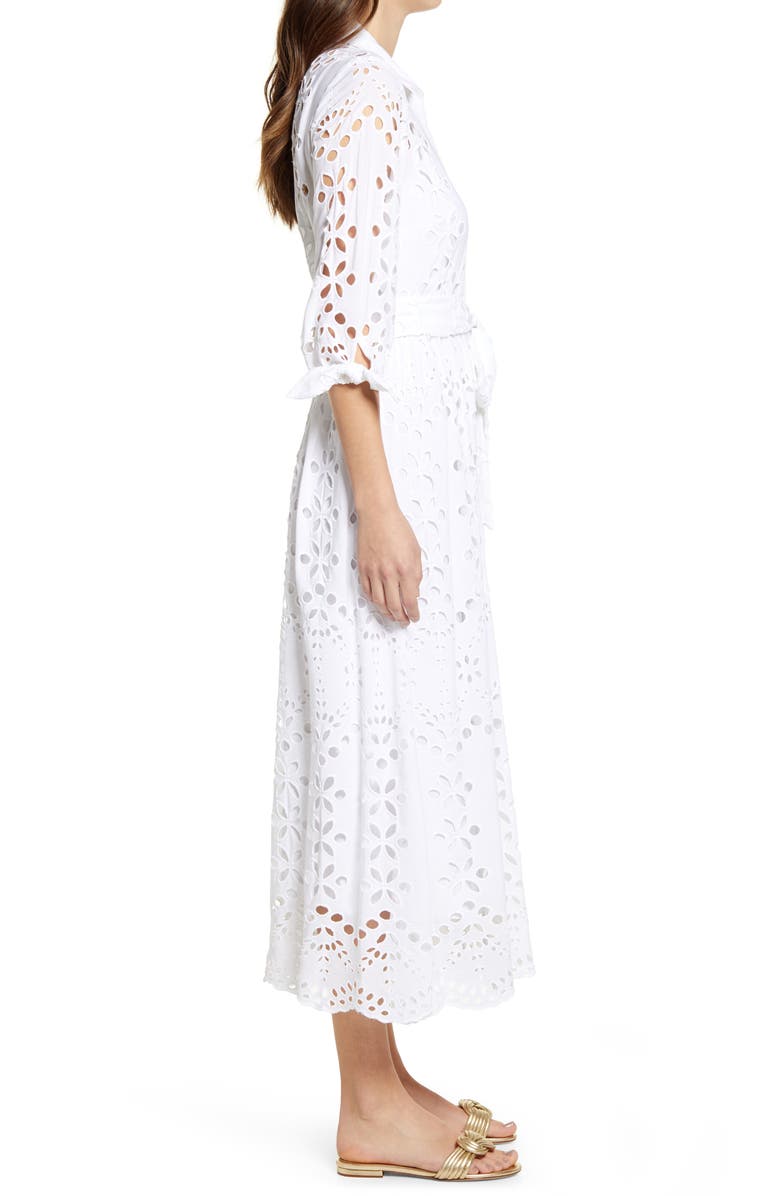 Lilly Pulitzer<sup>®</sup> Amrita Eyelet Embroidered Shirtdress, Alternate, color,
