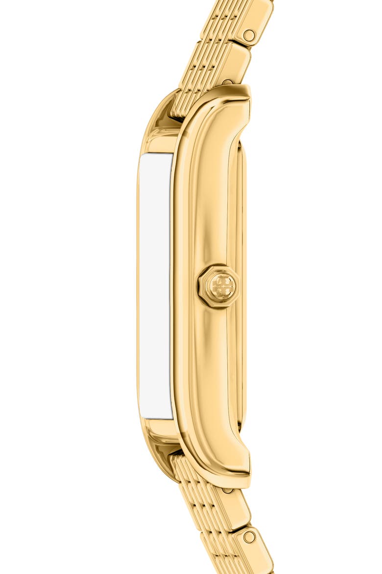 The Eleanor Slim Tank Bracelet Watch, 20mm x 34mm, Alternate, color, GOLD/ WHITE
