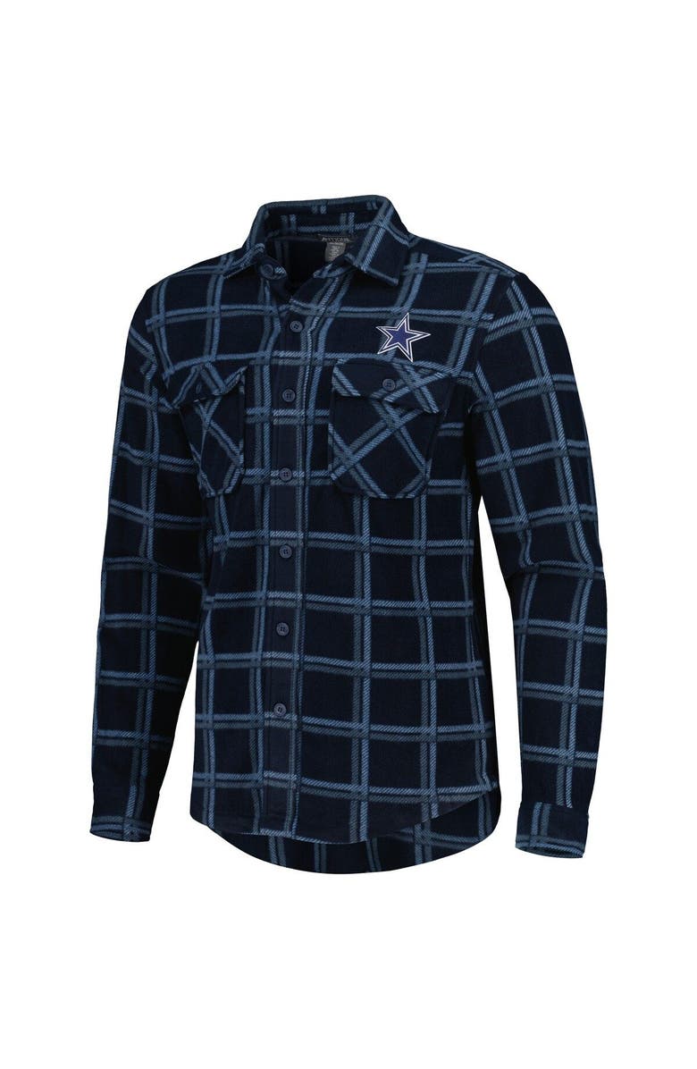 ANTIGUA Men's Antigua Navy Dallas Cowboys Industry Flannel Button-Up Long Sleeve Shirt, Alternate, color, 