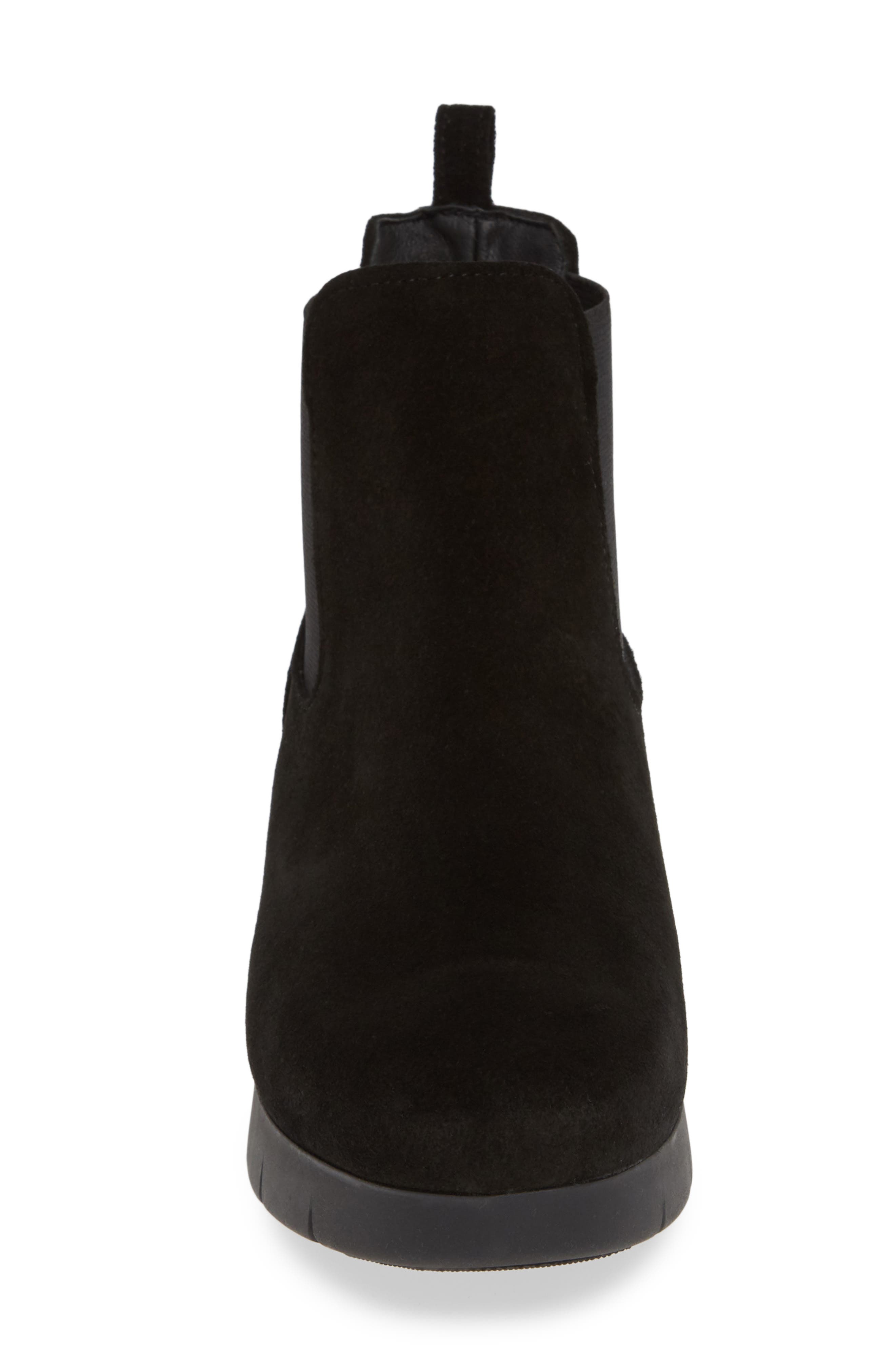Aimee Water Resistant Chelsea Bootie, Alternate, color, BLACK SUEDE
