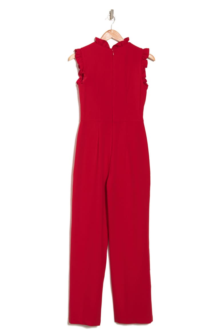 Ruffle Sleeveless Jumpsuit, Alternate, color, RACING RED