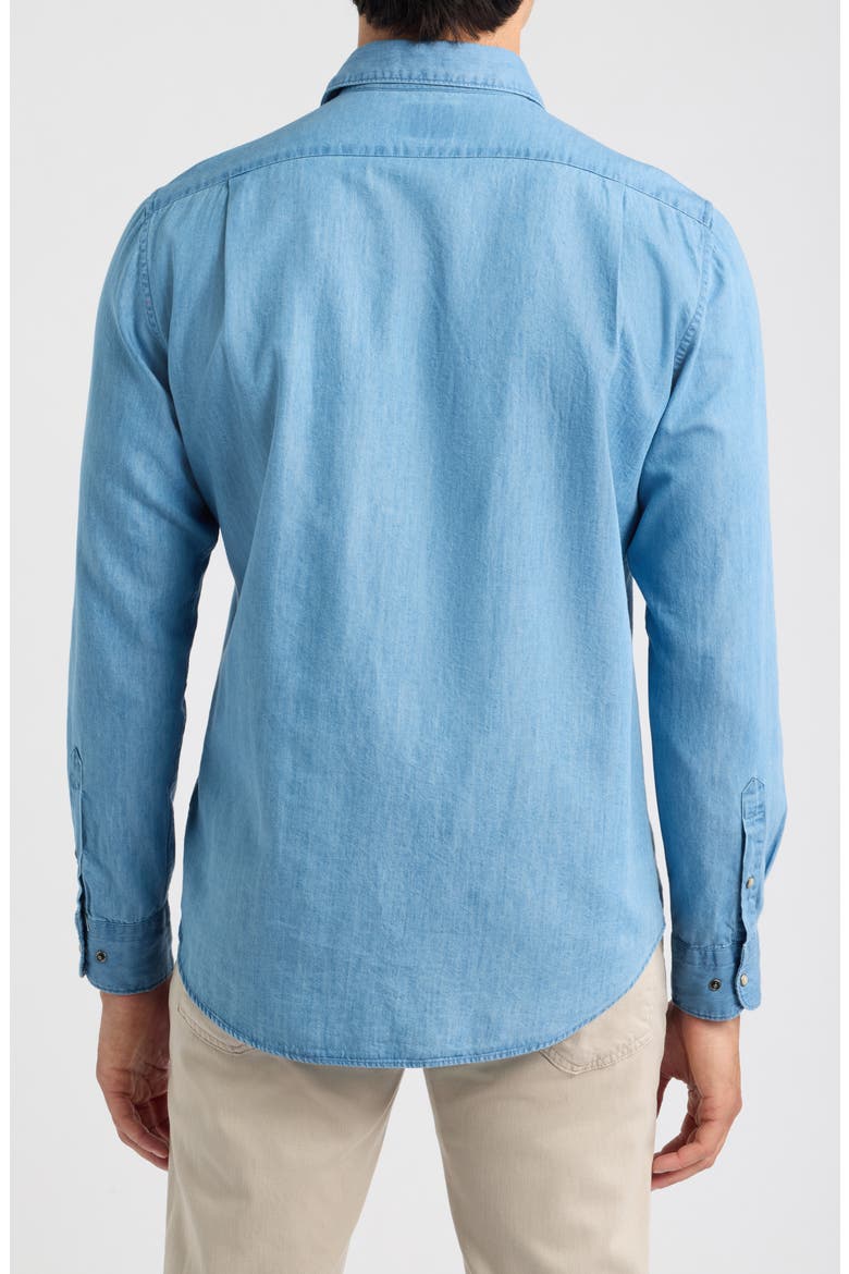 Chambray Snap Long Sleeve Shirt, Alternate, color, RIPPLE