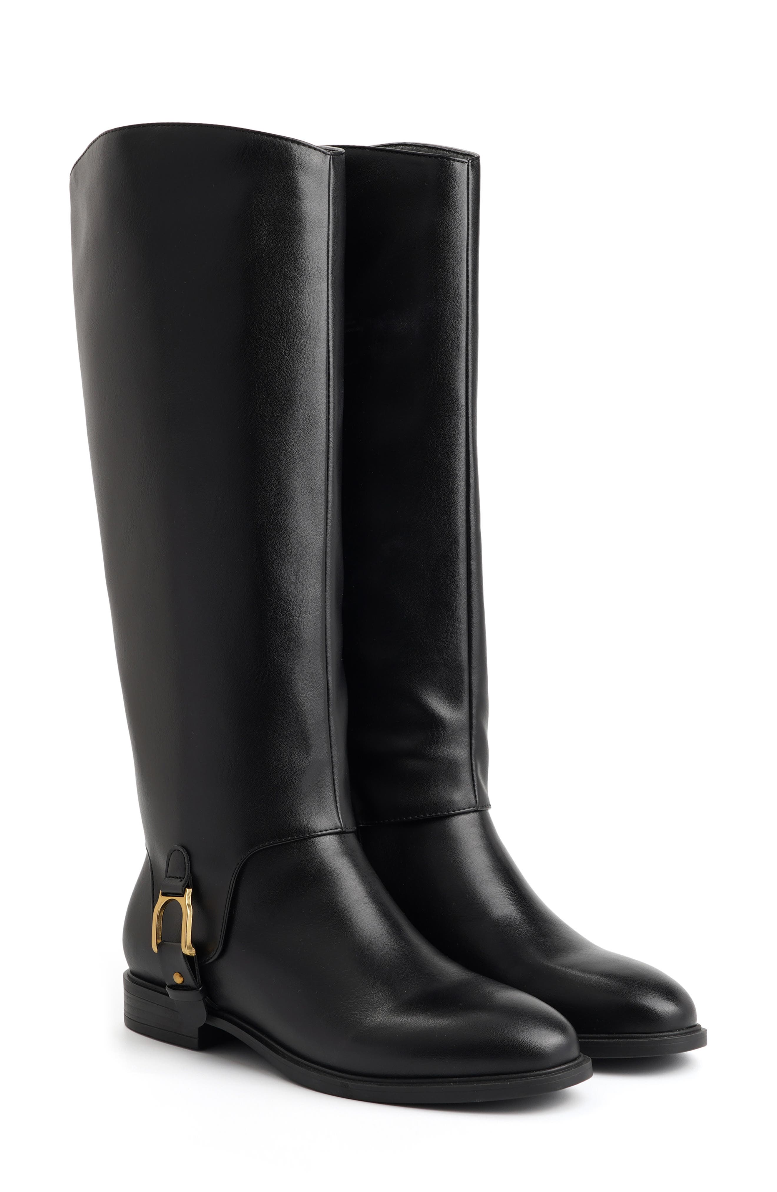 Yuki Faux Leather Knee High Boot, Alternate, color, BLACK
