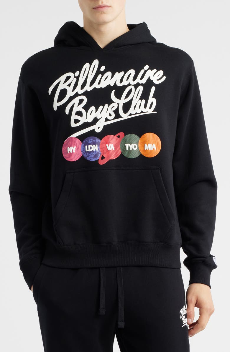 Billionaire Boys Club Script Cotton Graphic Hoodie, Alternate, color, Black