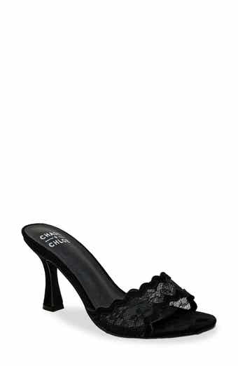 CHASE AND CHLOE Scalloped Lace Sandal