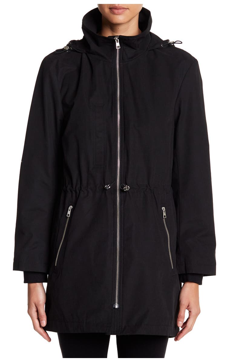 Soia & Kyo Cinch Hooded Rain Resistant Anorak, Alternate, color, 