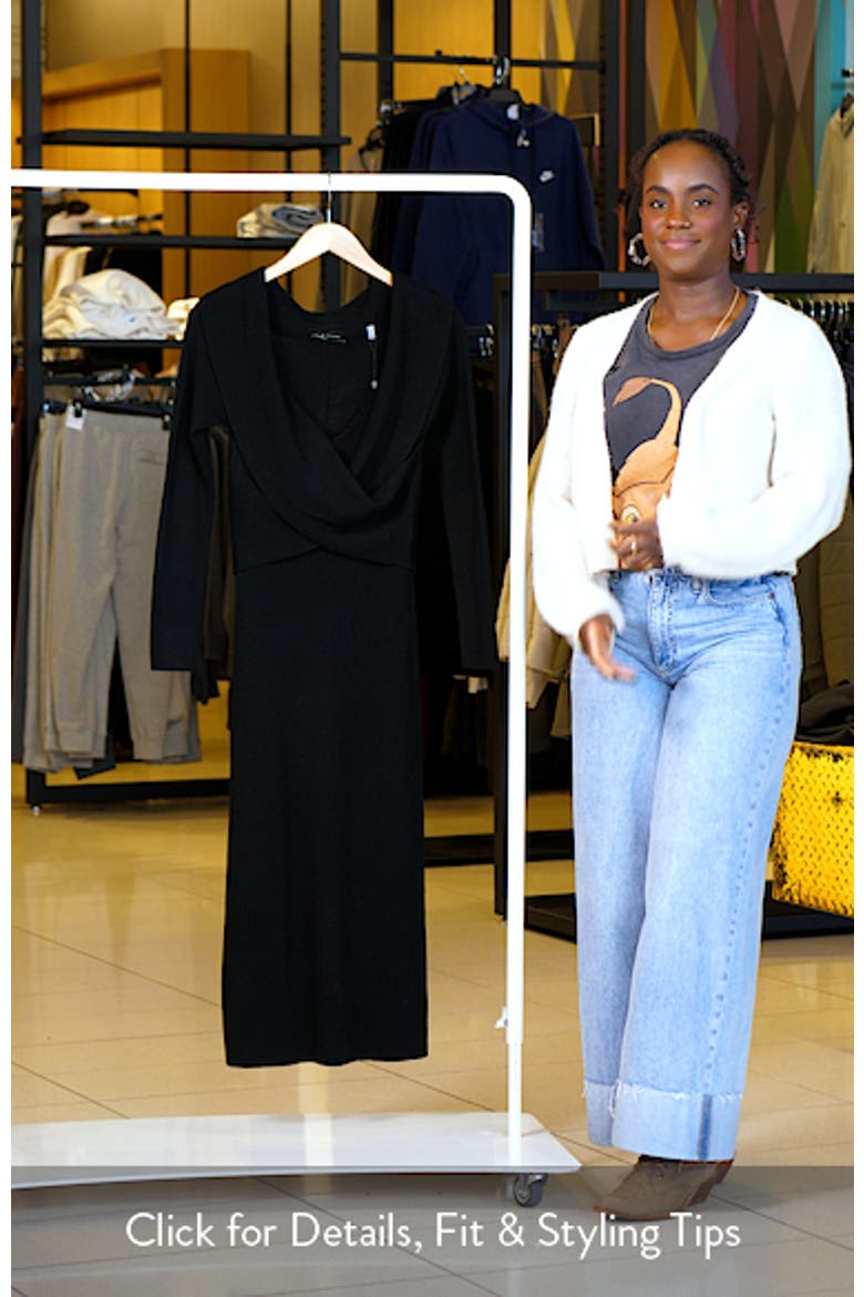 The Rowan Long Sleeve Merino Wool Midi Sweater Dress video
