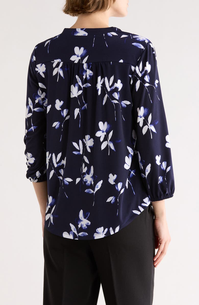 Vince Camuto Balloon Sleeve Knit Top, Alternate, color, Navy/ White